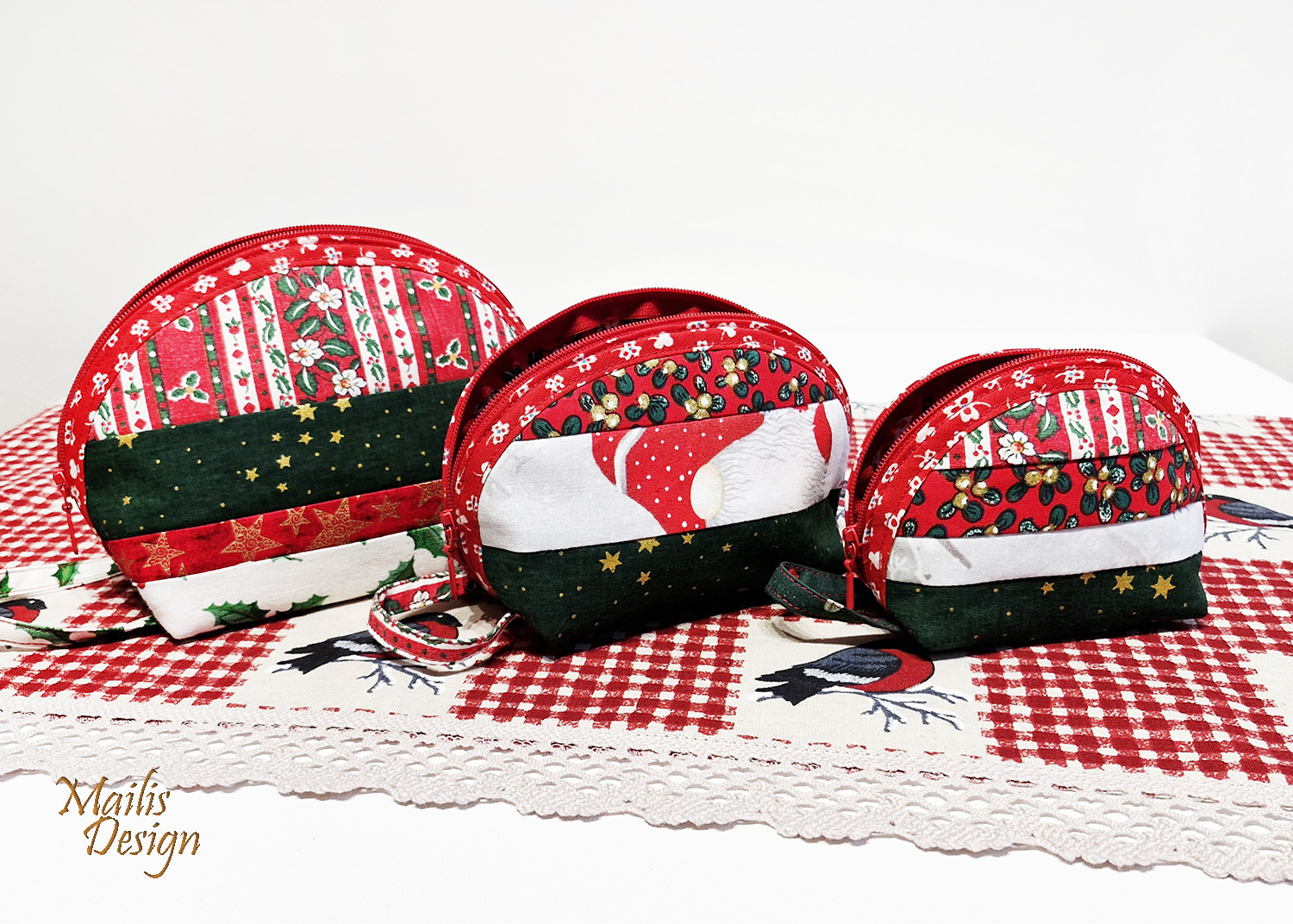 Kosmeetikakottide komplekt (3 kotti), jõulud