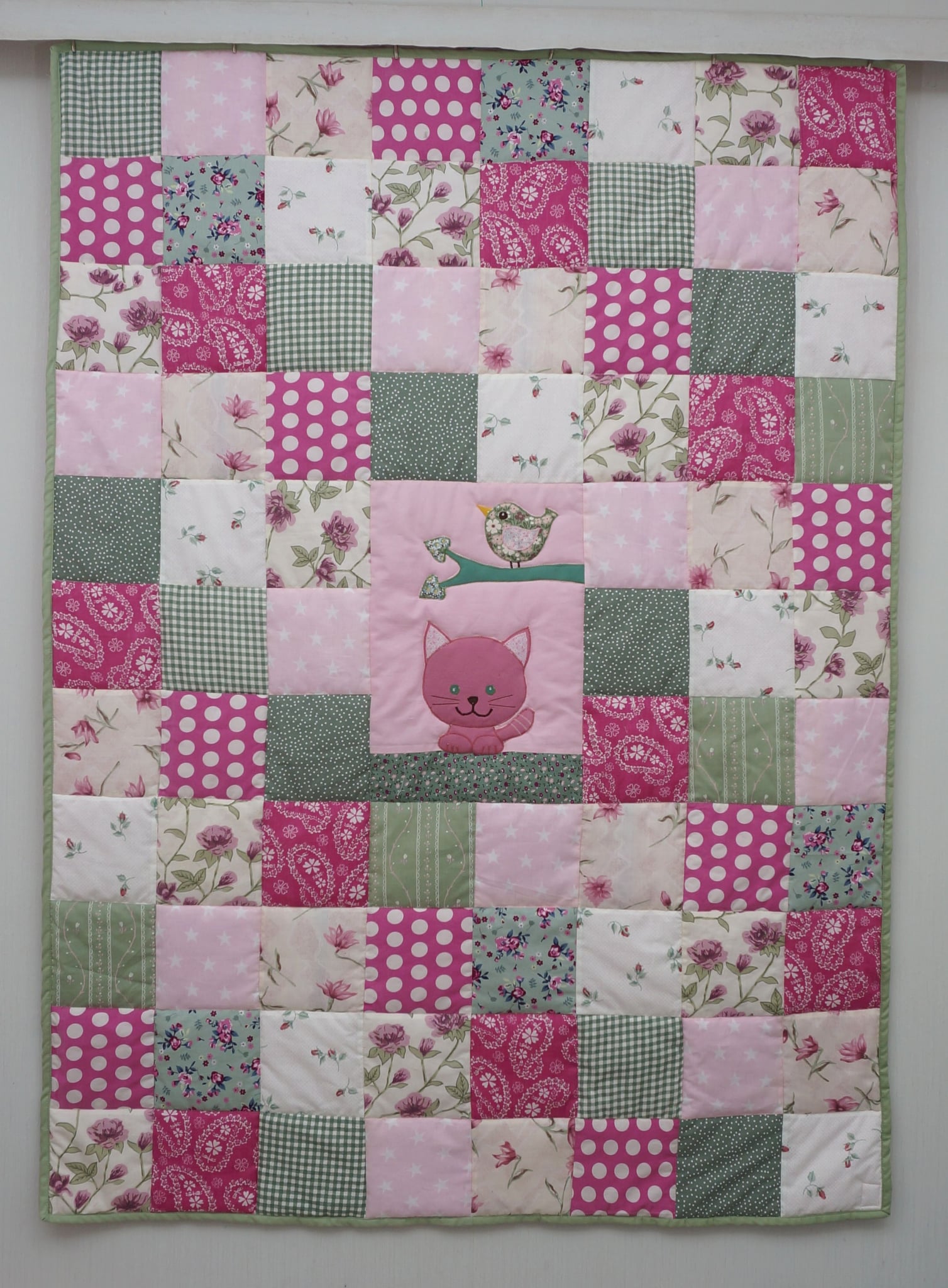 2607 Kids Quilt 01 Kitty pink