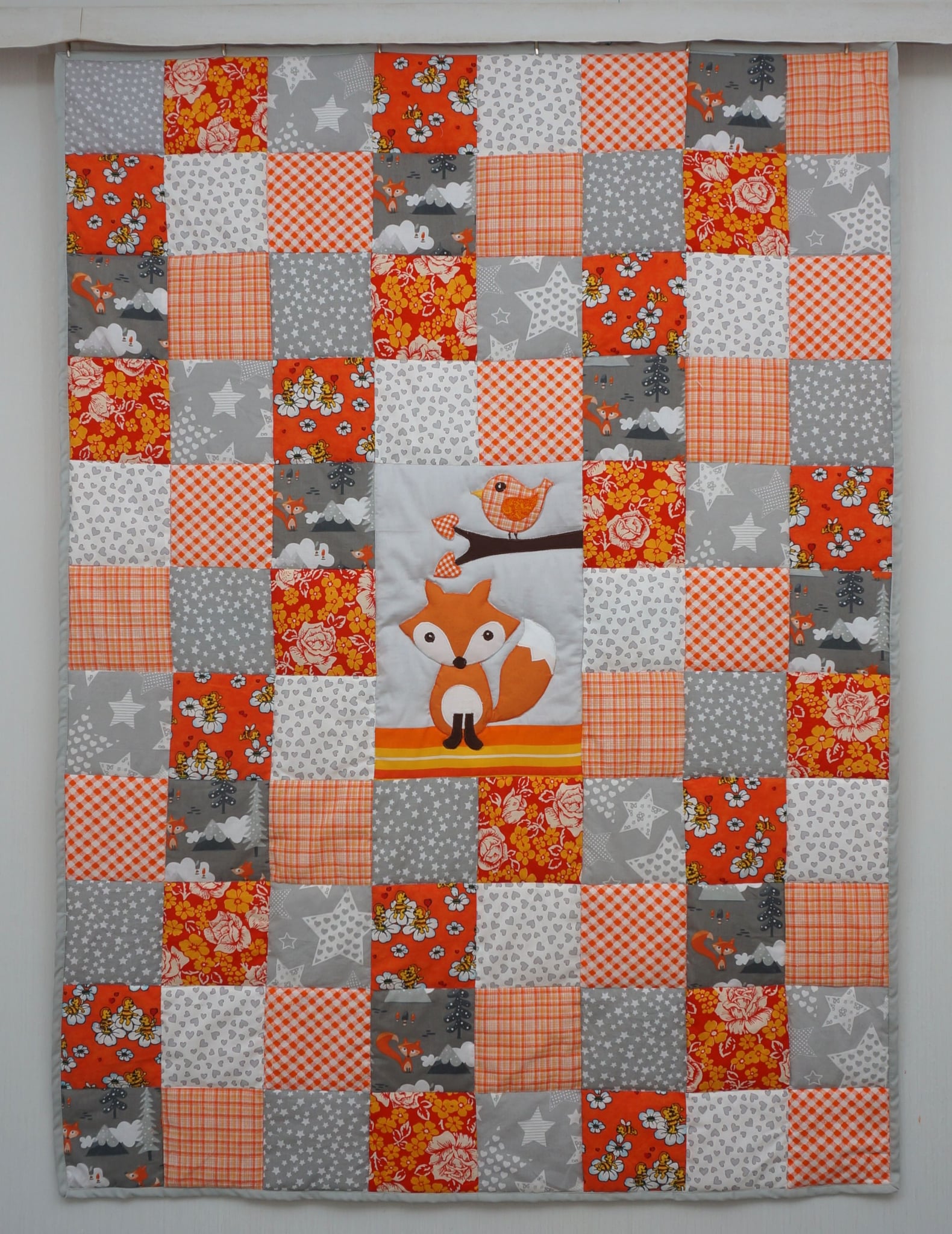 2607 Kids Quilt 03 Fox orange