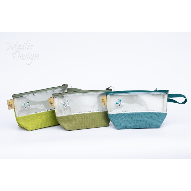 Small Clear zipper pouch with pearls (h 12 cm)