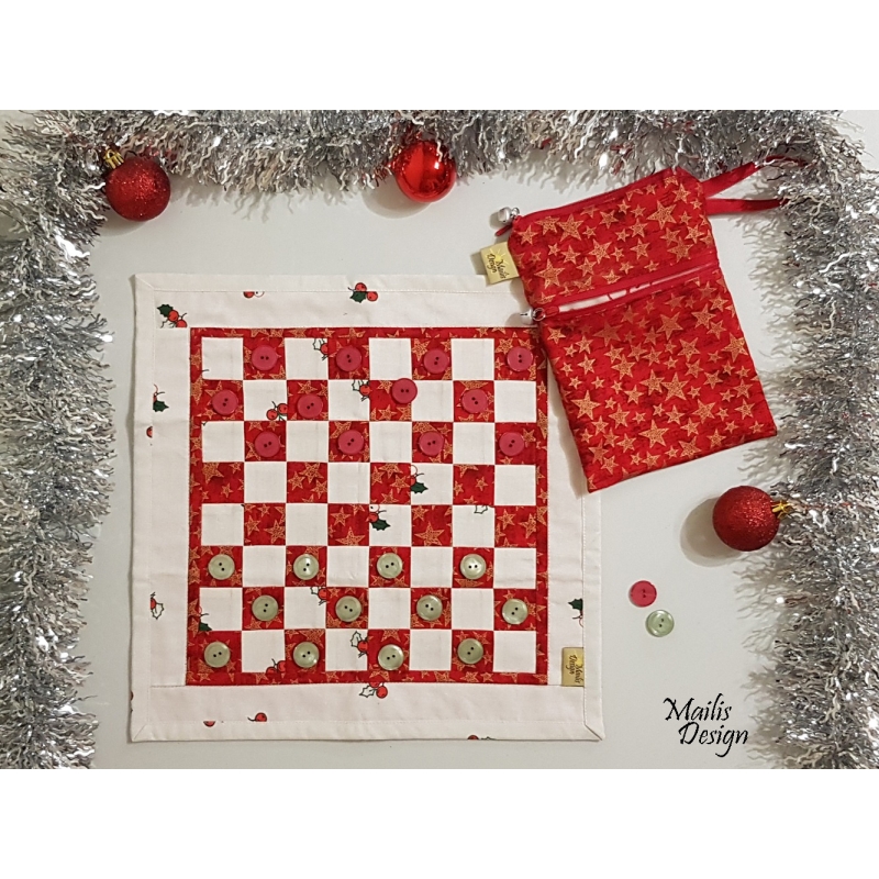 Checkerboard, Christmas red