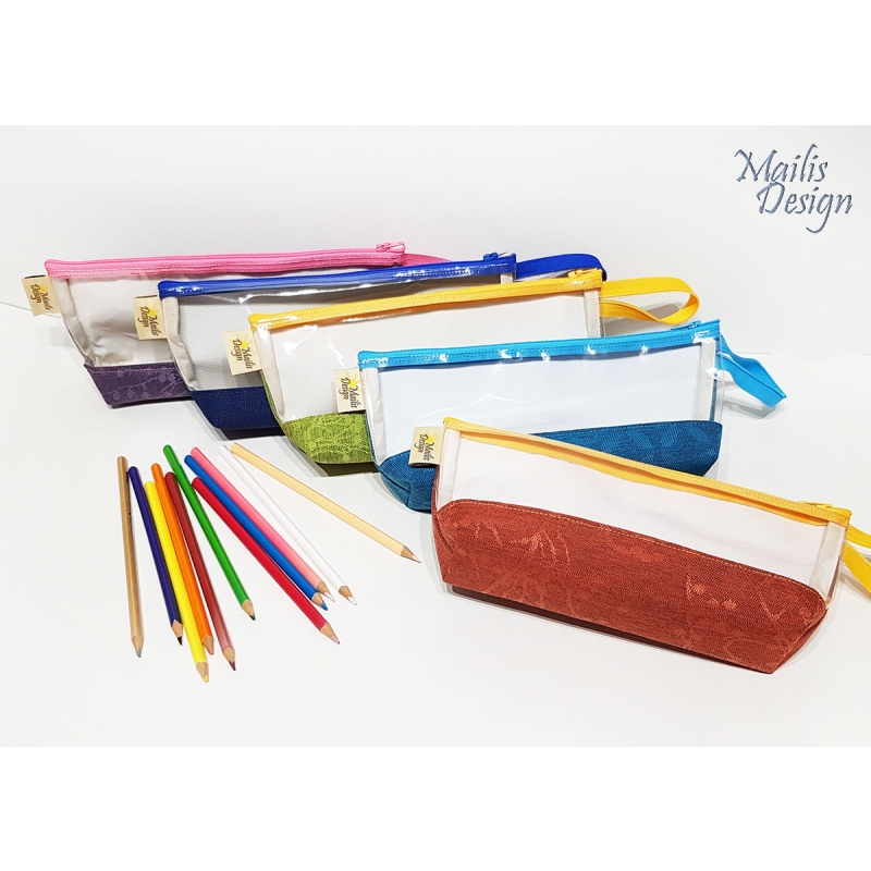 Clear pencil case, transparent zipper pouch @ Mailis Design