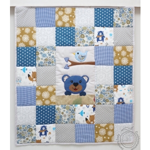 2305 Baby quilt 3 Blue Teddy Bear.jpg
