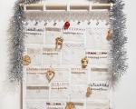 Advent Calendar, linen 53 x 74 cm, with 24 pockets & jingle bells