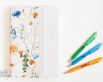 Notebook and linen covers (A5) 21 x 15 cm, field flowers