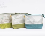 Bigger Clear zipper pouch with pearls (h 20 cm)