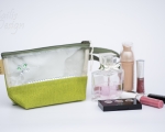 Small Clear zipper pouch with pearls (h 12 cm)