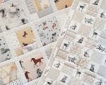 Patchwork kinderdecke mit Katzen, Hunden und Pferden (125 x 165 cm)