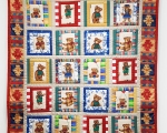 Baby quilt with Teddy Bear (115 x 100 cm), red