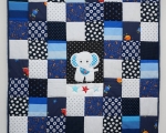 Toddlers Patchwork quilt with Elephant (145 x 110 cm), blue