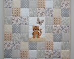 Toddlers Quilt with Tiger (150 x 110 cm), grey-beige