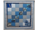 Baby Patchwork Quilt with Puppy (100 x 100 cm), blue