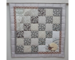 Baby Patchwork quilt with Sheep (100 x 100 cm), grey
