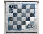 Baby Patchwork Quilt with Owl (100 x 100 cm), gray