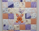  Baby patchwork quilt with Bunny (95 x 80 cm), purple-orange