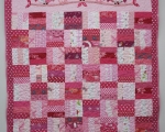 Toddler Quilt with 3 Owl (160 x 117 cm), pink
