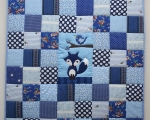 Toddlers Patchwork quilt with FOX (150 x 110 cm), blue