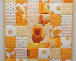Baby Patchwork Quilt with Lion (95 x 80 cm), yellow