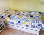 Full Size Patchwork Quilt (150 x 220 cm), blue-yellow