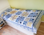 Full Size Patchwork Quilt SUNNY 1 (145 x 225 cm), blue-yellow