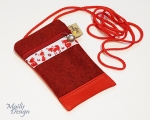 Phone case, rust brown/orange, foxes (phone 8,5 x 15 cm)