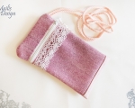 Phone case with zipper & twine (phone 10 x 18 cm)