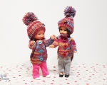 Doll sweater and Pom-pom hat, autumn colors, for dolls 21cm/8"