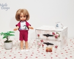 Dolls Shirt & Pants, ruby, for dolls 21cm/8"