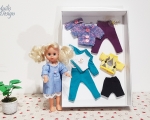 Gerettete Puppe und Puppenkleidungsset, Puppe 21 cm