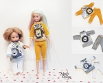 Dolls Sweatsuits with lion, Barbie and Paola Reina mini amigas.