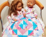 Doll blanket, patchwork quilt 47 x 47 cm