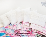 Doll pillow (13 x 16 cm), cotton with cotton lace