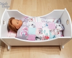 Doll blanket, patchwork quilt 45 x 35 cm and pillow