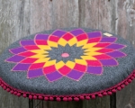 Mandala cushion, round floor pillow 50 cm