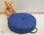 Round seat cushion, leather floor seat pad, 45 cm, blue