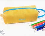 Pencil case, felt, yellow