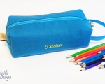 Pencil case, felt, turquoise