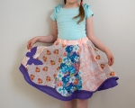 Girls Pacthwork Twirl Skirt (116 - 122 cm/Size 6-7), Purple