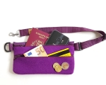 Waist bag, felt & faux leather, purple